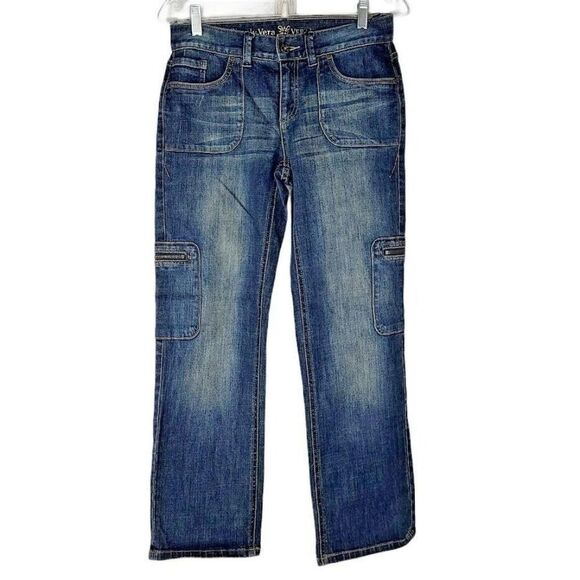 Vera Wang Simply Vera Women's Straight Leg Jeans Size 2 Medium Wash Blue Denim - Picture 1 of 7